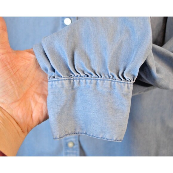 LOFT Button Down Chambray Blouse Women's Top Size S - Picture 5 of 8